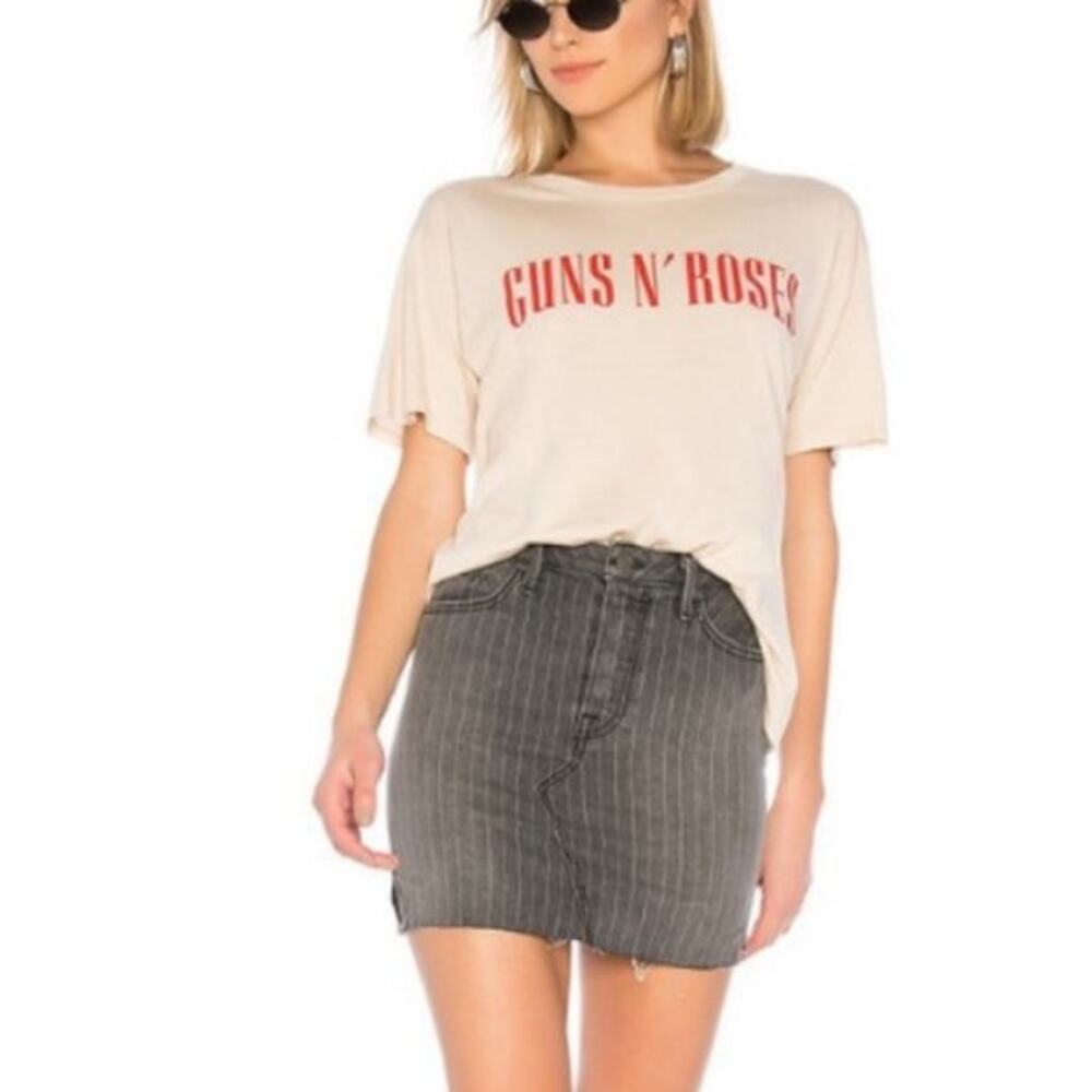 GRLFRND Revolve NWT Black Pinstripe Blaire Denim Mini Skirt size 27